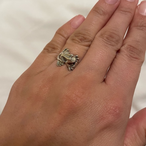 Vintage 90s  Silver Frog Ring Size 6.5 - Picture 3 of 7